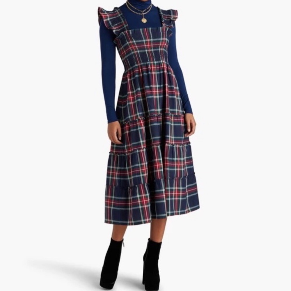 🆕NWOT HILL HOUSE HOME NAVY TARTAN PLAID NAP DRESS SIZE XS - Picture 6 of 11